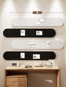 4pcs Set Decorative Bulletin Board, Self-Adhesive Wall Memo Board, Nordic Minimalist Felt Combination Display Board, Reusable Home/Office/Classroom Photo Wall Message Board, Polyester Felt Pin Board For Room Decor, Office Memo, Study Reminder, Entryway Key Holder, Vanity Jewelry Organizer - Stripe - View 4