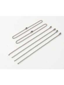 10pcs 2.4mm White K Pearl Chain, Metal Wave Pearl Chain, Tag Chain, Beaded Chain Material, Round Bead Chain, Iron Bead Chain, Packaging Chain, DIY Jewelry Accessories Chain, Wave Pearl Chain, Key Chain, Round Bead Chain, Multiple Lengths Available