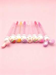 1/2/3/5/7pcs Cute Cartoon Rabbit & Rabbit Ear Design Mascara Wands/Eyebrow Brushes Set, Multi-Style Tube Packaging, Portable Makeup Brushes For Travel - Multicolor - View 2