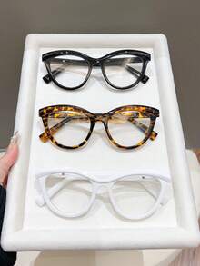 3pcs PC (Polycarbonate) Women's Cat Eye Frame Reading Glasses, Y2K Casual Daily Fashion Essential For Reading And Using Smartphones - White - View 11