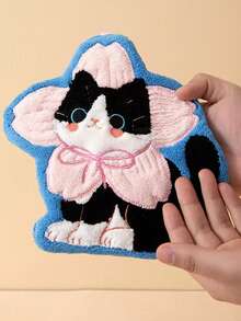 4pcs/1pc Cute Cat Plush Towel, Super Absorbent Hand Towel, Hanging Bathroom Kitchen Decorative Towel, Absorbent & Easy To Clean, Personalized Towel - Multicolor - View 4