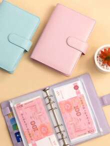 1 buc PU piele A6 planificator organizator portofele buget binder cu plicuri de numerar buzunare fermoar buget husă binder pentru bugetarea și organizarea numerarului
