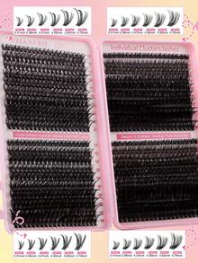 800 kępek dużej pojemności DIY D-Curler Książka rzęs, zestaw do przedłużania rzęs Super Curler, odpowiedni do makijażu oczu w wielu stylach dla początkujących, 10D-100D 10-16 mm, długość mieszana, naturalne, skupione, puszyste, gęste, styl mieszany, samoprzylepne, wielokrotnego użytku