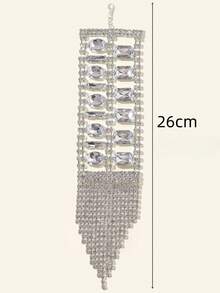 Pulsera con diamante de imitación con diseño de fleco - Plateado - Ver 5