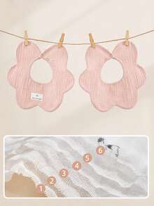 Bộ 3/5 chiếc yếm vải cotton muslin trơn màu ngẫu nhiên cho trẻ sơ sinh - Nhiều màu - Xem 6