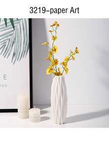 1pc Creative Plastic Vase, Living Room Coffee Table Tabletop Vase, Rose And Lily Flower Vase, Various Styles, Simple Vases, Fake Vases, Decorative Vases, Suitable For Home Decoration And Flower Storage,Christmas Decorative Vase, Christmas Tree Branch Storage Bottle Room Decor Glass Vase