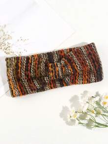 1 szt. Kolorowa, dzianinowa, skręcana opaska na głowę w stylu vintage, gruba, ciepła, zimowa chusta na głowę, modna obręcz do włosów, uniwersalna opaska na głowę, odpowiednia na jesień/zimę, Dzień Matki, powrót do szkoły, Święto Dziękczynienia, Walentynki, prezenty noworoczne, ciepłe opaski do włosów, damskie bandany, zimowe akcesoria do włosów