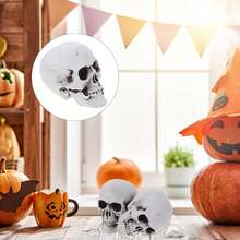 EstiloCiieeo 2 Uds RéPlica De CráNeo Humano De SimulacióN Falsa Estatua De CráNeo Humano Cabeza De Esqueleto De PláStico Para DecoracióN De HalloweenVersióN Mejorada - 1 - Ver 7