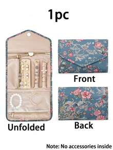 1 Pc Collapsible Jewelry Organizer, Practical Travel Jewelry Organizer, Earring Necklace Ring Jewelry Pouch Jewelry Roll Bag, Cosmetic Bag, Waterproof Travel Jewelry Pouch, Portable Jewelry Organizer, Essential Travel Accessories Back To School