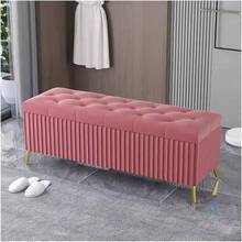 Modern Velvet Storage Ottoman with Golden, Upholstered Tufted Settee, End of Bed Entryway Storage Living RoomGreen, 100CM - Verde + 1P x 1An x 1Al cm - Ver 5