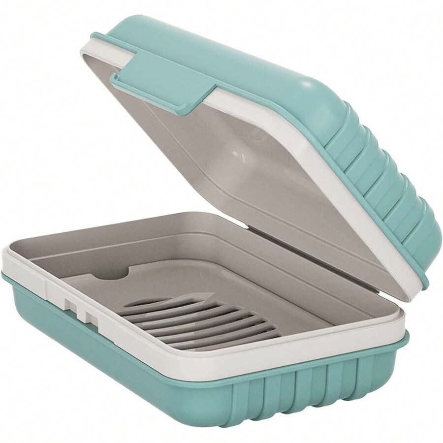 Timotech Jabonera Transparente de Baño y Viaje, Portaón con Soportes y Drenaje, Portátil para Viajes y Camping - 1 - Ver 1