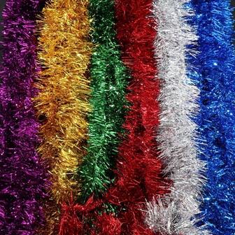 10/2pcs Christmas Birthday Supplies Tinsel 9cm Wide Colorful Streamer, Wedding Car, Party, Carnival, Thanksgiving, Valentine's Day, Birthday Party Decoration Tinsel Atmosphere Arrangement Decorations