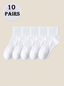 1/10/15 Đôi tất ngắn màu trắng, đa năng, unisex, tối giản và tiện dụng, phù hợp cho mặc hàng ngày. - trắng - Xem 9