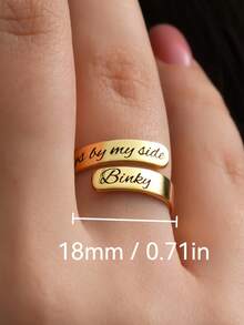 1 pieza Anillo personalizado con apertura - Anillo con doble nombre personalizado, grabado para pareja, nombre de madre e hija, regalo único, adecuado para ella, madre, novia - Accesorios con nombre ajustable, regalo para el Día de San Valentín, aniversario, cumpleaños, se puede usar en todas las estaciones