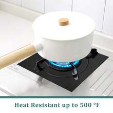 4pcs Reusable Gas Stove Burner Covers - 0.1mm Thick Double Layer Non-Stick Easy Clean Liners For Kitchen/Cooking, Gas Stove Grate Size 10.6 Inch X 10.6 Inch,