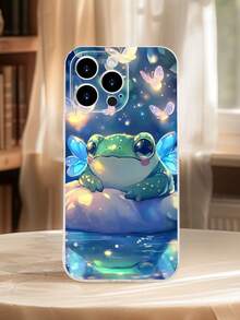 1PC Funda de teléfono con patrón de rana y mariposas lindas, estilo creativo, protección contra caídas, carcasa transparente, alta transparencia, compatible con iPhone16/15/14/13/12/11/Pro/ProMax, compatible con Galaxy A34/A35/A54/A55,Galaxy S20/S21/S22/S23/S24 Ultra/Plus,compatible con Moto/Galaxy/Redmi/Honor/OPPO, agarre cómodo, regalo festivo para amigos, novia, novio, familia - transparente - Ver 1