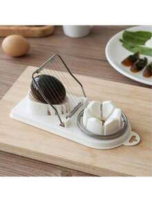 1 件套二合一鸡蛋切片机和鸡蛋切割器套装，手动不锈钢丝鸡蛋切割器，带坚固塑料底座，用于切鸡蛋的厨房工具，易于清洁，节省时间，适用于厨房、食物准备，是送给家庭厨师、家庭主妇、厨师、生日、母亲节、圣诞节、美食爱好者的完美礼物