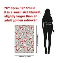 Christmas1pc Gray Dwarf Snowflake Dot Flannel Blanket,280gsm, Cute Cartoon Throw Blankets, Blanket For Bed, Tapestry,Rug, Suitable For Home Decor,The Four Seasons, Bedroom Decor, Room Decoration Stuff, Living Room Decor, Picnic Blanket, Best Friend Gifts, Bed