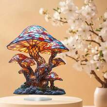 Decor boem cu ciuperci colorate - Ideal pentru acasă, birou sau cafenea, decorațiuni de Crăciun, decor acrilic pentru desktop