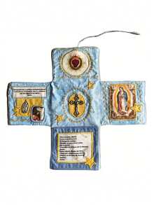1Pc Meticulously Crafted Pocket Prayer Book, Faith Version, Catholic Travel Prayer Kit, Featuring A Cross, Images, And Spanish Prayers | Artisan Christian Gift For Daily Worship