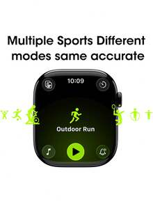 Microwear New Unisex Smart Watch, Compatible With Android And IOS, 1.85" HD Touchscreen, Call & Message Function, 24-Hour Heart Rate & Sleep Monitoring, Fitness Tracking Smart Watch - Black - View 7