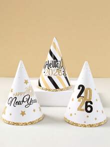 6pcs Happy 2026 New Year Party Hats, Black Gold Party Hats Glasses For New Year Party Photo Props, Happy New Year Party Favors Supplies, New Years Eve Decorations 2026, New Year Eve Party Accessories, New Year Party Supplies, Winter Holiday New Year Party Favors, New Year Gifts, 2025 Merry Christmas Decorations Party Paper Hats - New Year 2026 - View 6