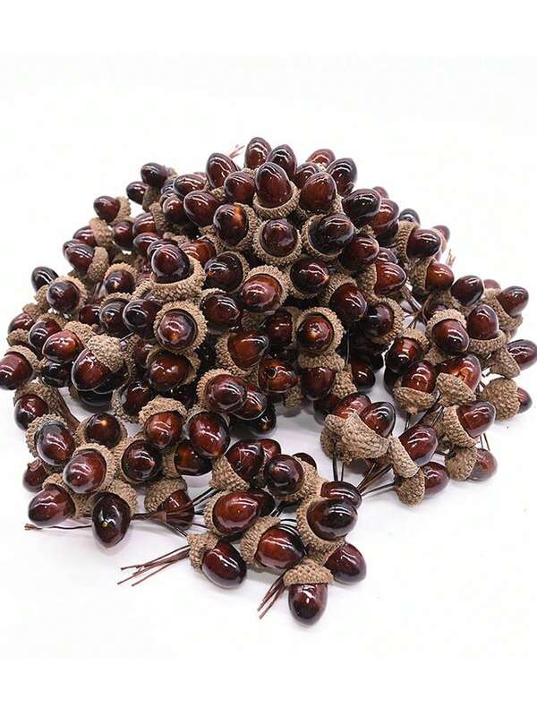 24 piezas/6 piezas Decoraciones artificiales de bellotas, ramo decorativo de bellotas y piñas artificiales, árbol de Navidad, chimenea, centro de mesa para comedor, guirnalda, relleno de florero, ramo floral, decoración del hogar