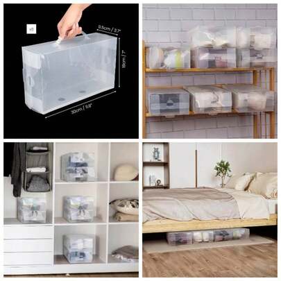 Shoe Storage Boxes 10 Pack - Stackable Storage Boxes ShoeTrainer Storage - Plastic Shoe Organiser Box Set MenWomen - Travel Shoe Boxes -