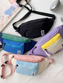 Fashionable Canvas Functional Waist Bag/Chest Bag, Unisex - Multicolor - View 3