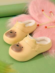 Senfgelbe Cartoon EVA wasserdichte Winter Hausschuhe, Damenhausschuhe, süße Paar Hausschuhe, Damen Slides