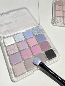 HOLD LIVE Palet Eyeshadow 16 Warna, Tekstur Matte, Shimmer, dan Glitter, Termasuk Blush dan Eyeshadow Biru - H05 - View 7