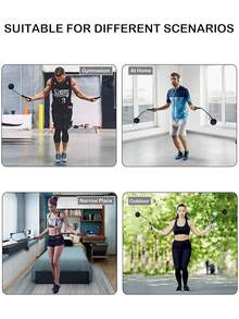 Jump Rope Ropeless Skipping Rope For Fitness Training Exercise, Fitness Weight-Bearing Fat Burning Slimming Device,Adjustable Weighted Cordless Jump Rope For Men Women