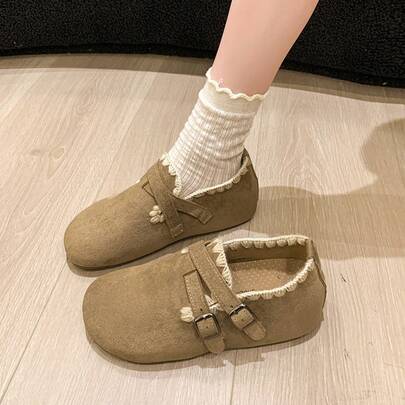 2025年秋のレースベルトバックル万能包頭新スタイルネットセレブ人気スタイル片足カジュアルビルケンシュトックシューズ