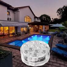 4 Pack Submersible LED Lights With Remote Control, 10LED/13LED,IP68 Waterproof, 16 Colors Changing LED Tea Lights, Pool Lamp Battery Operated Underwater Pond Lights For Saloon Fish Tank Fountain Swimming Pool Aquarium Garden Wedding Party - Multicolor - View 7