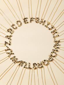 1pc Simple Versatile Leopard Print Letter Pendant Necklace, Metal 26 English Alphabet Necklace For Women, Suitable For Daily Wear, Commuting, Party, Elegant Gift, Street Style - Leopard - View 14
