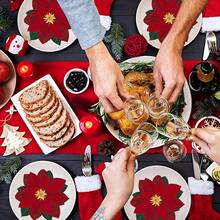 20/40/60 Stücke Weihnachts-Poinsettia-Servietten, Weihnachtsparty-Servietten, Einweg-Weihnachts-Cocktail-/Getränkeservietten mit roter Poinsettia-Blume, für Weihnachtstisch-Dekoration, Winterfest-Party-Zubehör, Weihnachtsdekorationen - Verschiedenfarbig - Übersicht 5