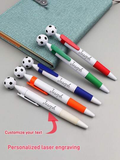 Custom Sculpted Text Creative Touch Football Shaped Pen, Supports Personalized Name, Phrase And Date. Great Gift For Family, Children's School, Friends Who Enjoy Writing,Office Decor