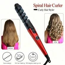 Electric Spiral Curling Iron, Fast Heating Hair Curler, Professional Styling Tool, 3 Color Options - View 7