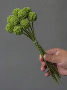 1 Bouquet 9 Heads Golden Ball Mallet Flower Drum Mallet Chrysanthemum Golden Rod Ball Artificial Flower Bouquet, Home Decor, Tabletop, Coffee Table Ornament - Multicolor - View 8