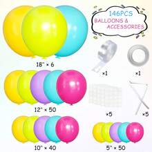 146-Piece Balloon Garland Kit With Latex Balloons In 18", 12", 10", And 5" For Party, Wedding, Birthday, And Graduation Decorations. - Trending, Best Seller, New Arrival, Party Supplies, Elegant Decor, Party Decoration, Wedding & Birthday-Pink,Yellow - 粉紅色,黃色 - 查看 2