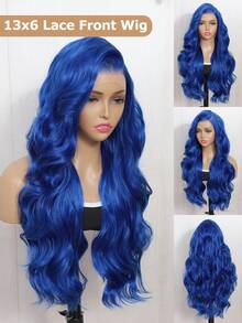 Synthetic Heat Resistant 13x6 Long Body Wavy Hair Pre-Plucked Hairline Synthetic HD Lace Front Wigs 24 Inch Black Brown Hot Pink Burgundy Blue Sliver Grey Synthetic Hair Per Plucked Natural Hairline Daily Used High Quality For Girl Women Cosplay Natural Looking Good Quality Synthetic Soft Wig Christmas New Year Carnival Music Festival Use - Multicolor - View 14