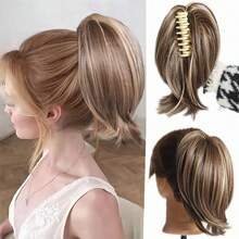 Pferdeschwanz-Verlängerungsklammer-Clip Kurze Pferdeschwänze Haarverlängerungen für Frauen, synthetische wellige Haarverlängerungen für den täglichen Gebrauch