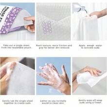 Toallitas de bao XL para adultos, sin enjuague, 25 unidades, toallitas de ducha sin enjuague para adultos. Toallita corporal desechable con infusin de jabn, para acampar, ancianos, tienes que - inicial - Ver 6