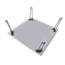 Stainless Steel Fire Pit Cover Square Fire Pit Burner Cover To Push Heat Down And Out Fire Pit Lid With Foldable Legs And Carrying Handle - Silver - View 10