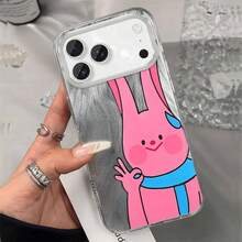 Funda para phone Yuanqi Powder Rabbit OK Greetings, TPU con orificios grandes, hilo, anticaídas, compatible con phone 17, 16, 15, 14, 13, 12, 11 Pro Plus. Resistente a caídas, elegante, diseño de hilo, flexible, ligera. - Colores mixtos 1 - Ver 4