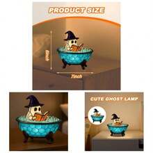 Ghost Bubble Bath Lamp, Halloween Ghost Night, Color - Changing Mood, Table, Shelf, Fireplace - Spooky Room Decor, Desk, Vintage Aesthetic Halloween Party 1PC - 1 pieza - Ver 1