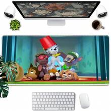 1pc Large Mouse Pad With  Cartoon Pups Design - Non-Slip Rubber Base, Washable Desk Mat For Office, Gaming, Kids' Room Decor - Vibrant Animated Computer Accessory, Large Mouse Pads For Desk, Kids' Room Accessory, Playful Cartoon Design, Functional Artwork