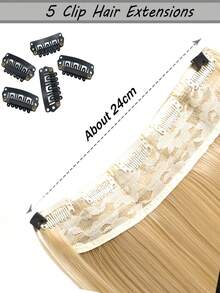 Long Straight Synthetic Hair Extension - Gold - View 5