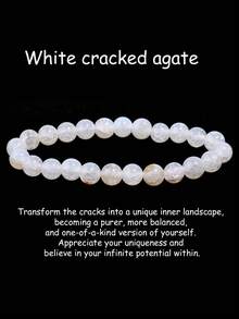 YAUKIA 1 件 8 毫米月光石宝石手链，天然天使石和橄榄石疗愈水晶手链，新起点、清晰、智慧、精神疗愈珠宝 - 彩色 - 查看 15