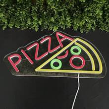 Pizza Neon Sign For Pizzeria Decor, Pizza Shaped Neon Sign, Pizza LED Neon Light For Restaurant, Kitchen, Store, Party, Gift, USB Powered